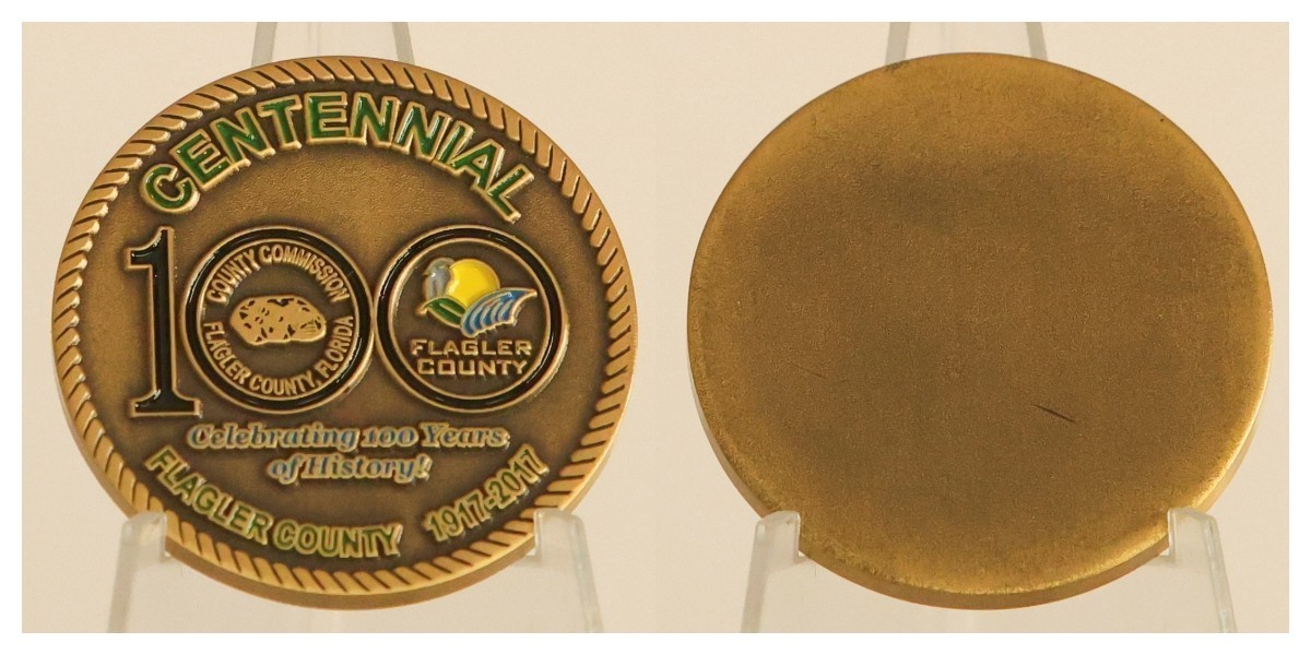 Flagler County Florida Centennial 1917-2017 Challenge Coin  3#G