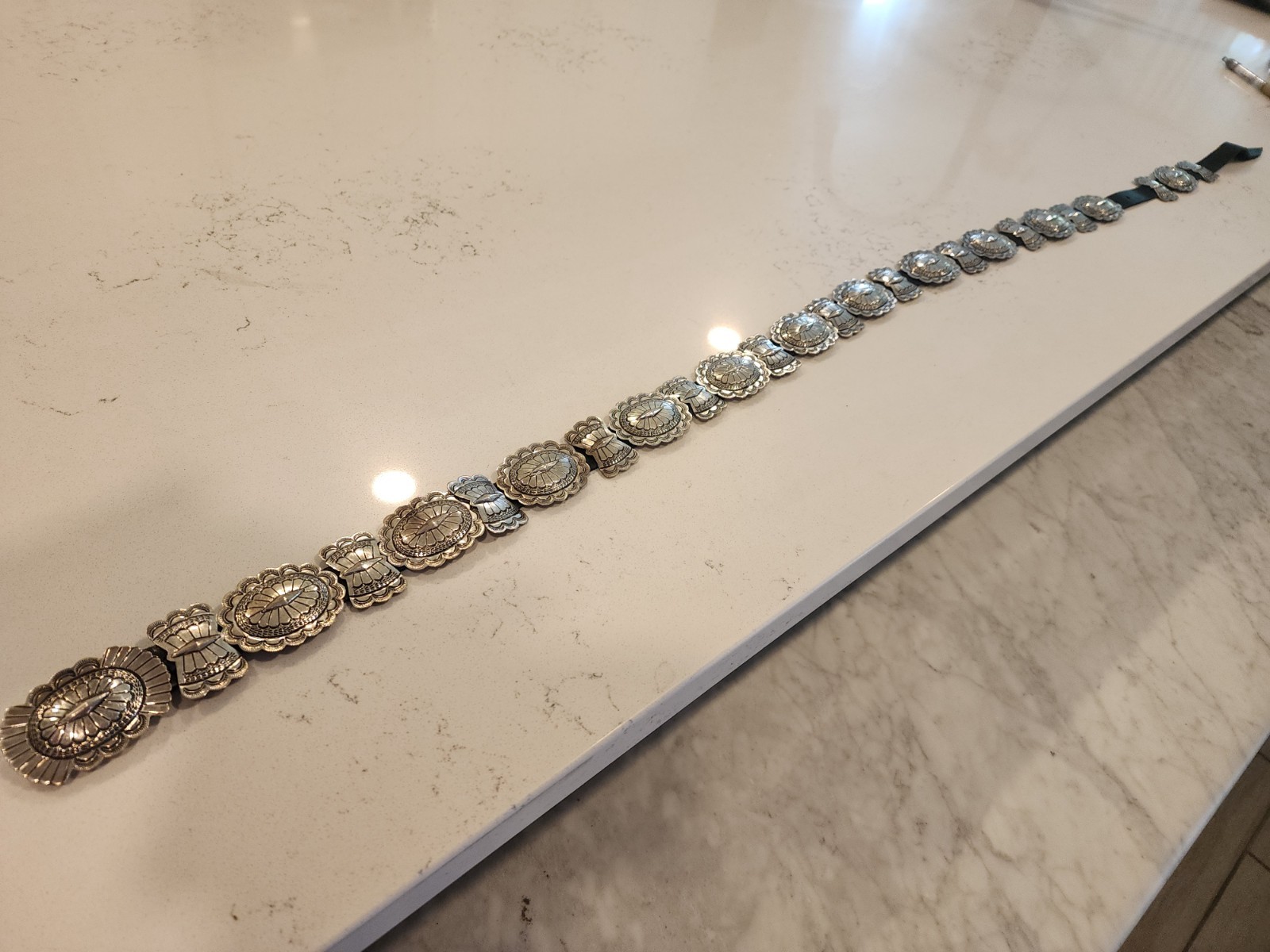 Vintage authentic Navajo Sterling Concha belt