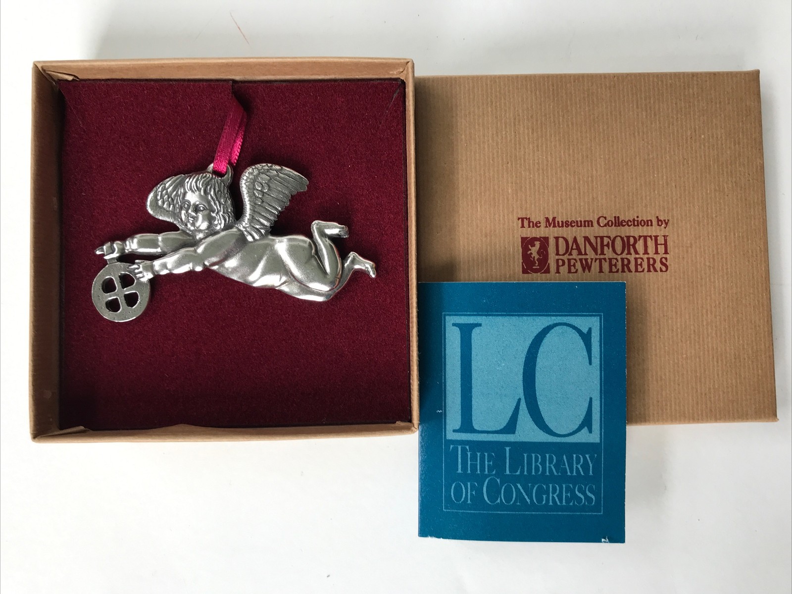 1993 Danforth Pewter Cherub Museum Collection Library of Congress Ornament RARE