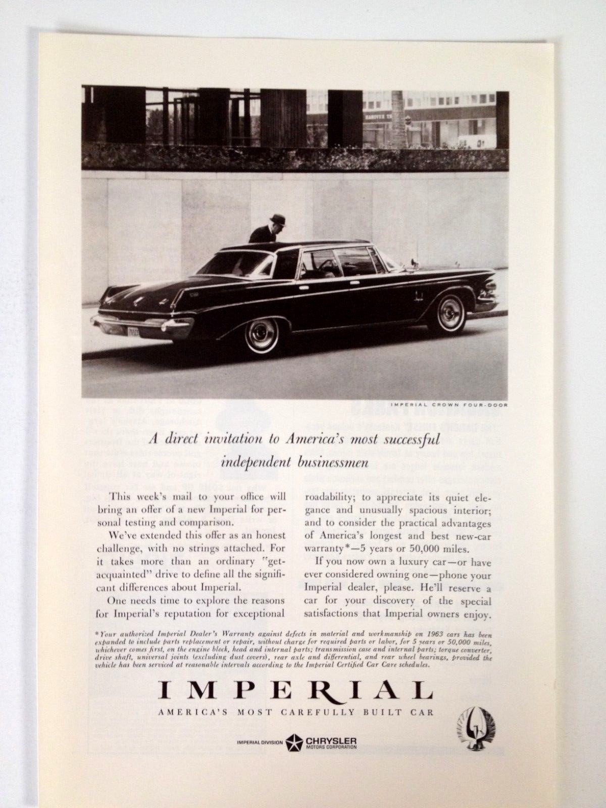 1963 Chrysler Imperial Crown 4 Door Vintage Automobile Print Ad 1963 Chrysler Imperial Crown 4 Door Vintage Automobile Print Ad