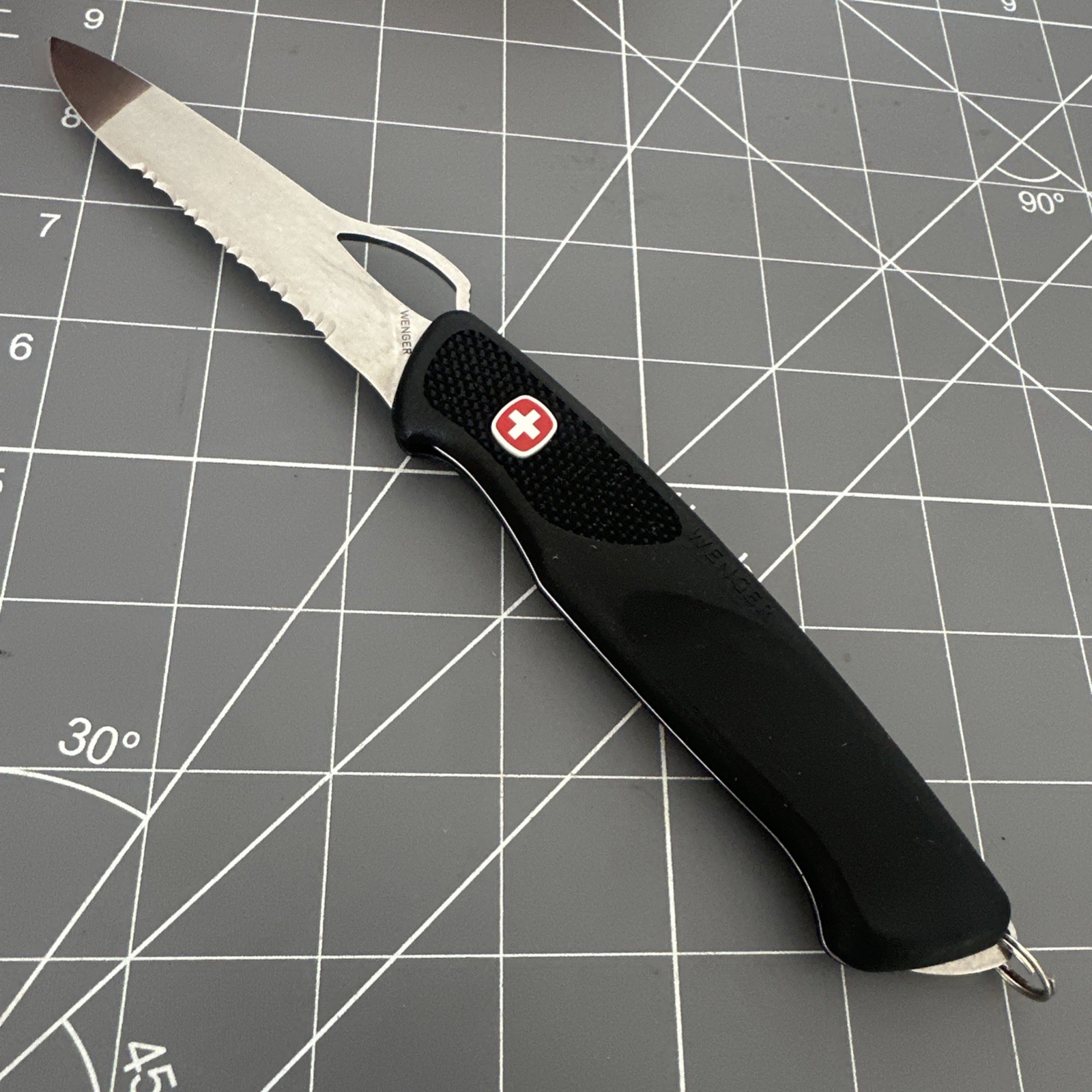Rare Retired Wenger Swiss Army Ranger Clip 151 Folding Knife Swiss Serrated Blk Rare Retired Wenger Swiss Army Ranger Clip 151 Folding Knife Swiss Serrated Blk