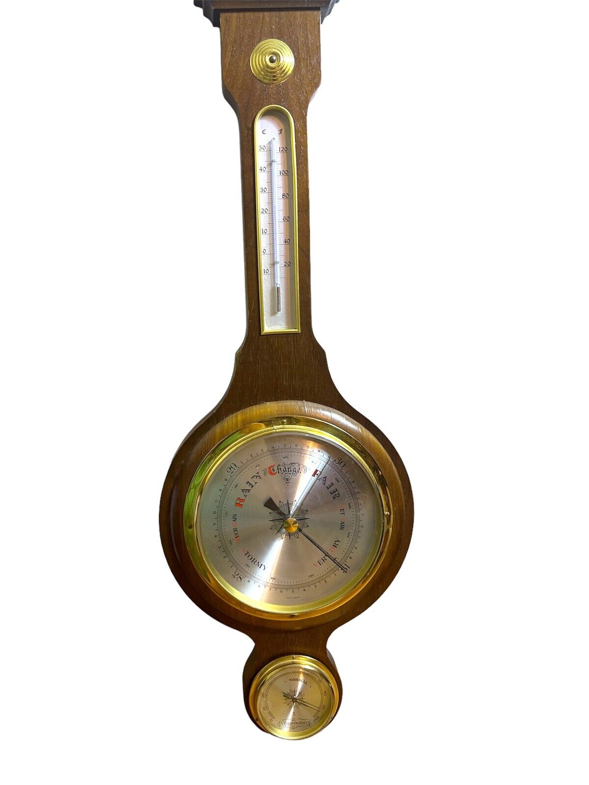 Vintage Thermometer Barometer Weather Station Made in Germany, Room Decor