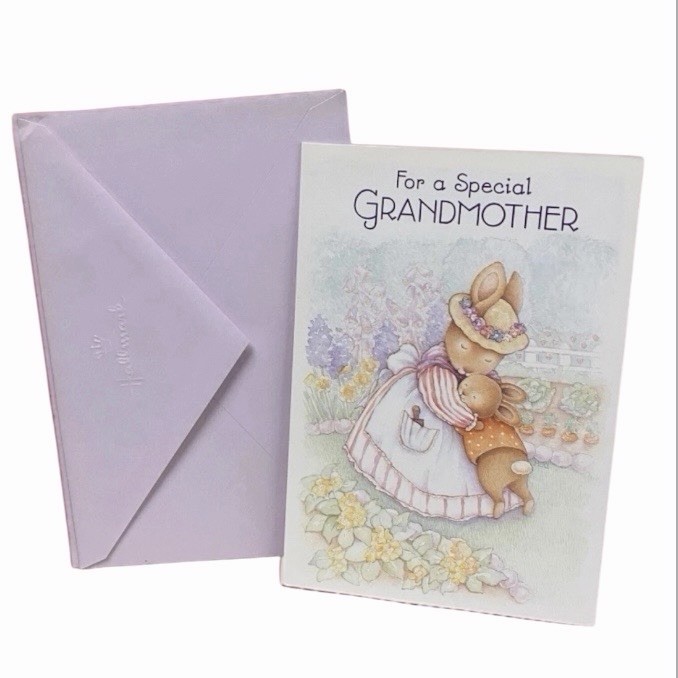 Vtg Easter Card Hallmark Grandmother Grandma Rabbit Bunny Never Used