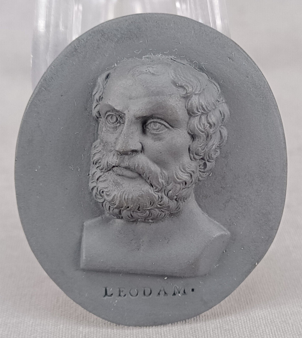 Wedgwood Leodamas of Thasos Black Basalt Portrait Medallion Plaque C. 1780-1795