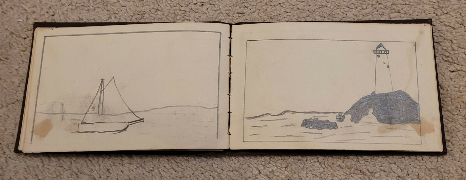 Folk Art 1894 BOSTON SKETCHBOOK U. S. AMERICAN  Antique American ANIMALS PEOPLE