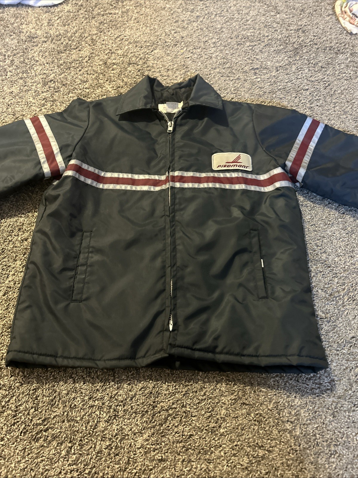 Vintage Piedmont Airlines Employee Jacket Reflective Ramp Work Coat Size Medium