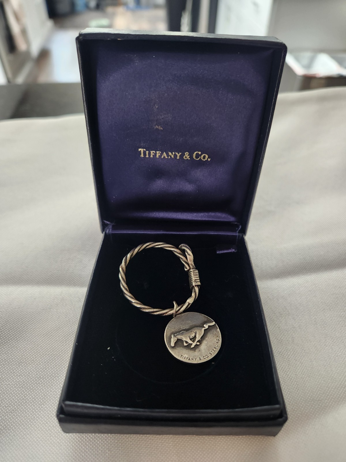 1964 TIFFANY & CO STERLING SILVER FORD MOTOR CO MUSTANG AWARD W/ROPE AND BOX