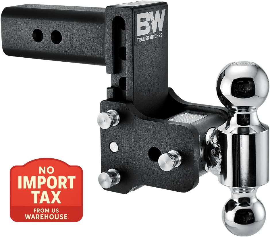 B&W Trailer Hitches Tow & Stow Adjustable Trailer Hitch Ball Mount - Fits 2.5