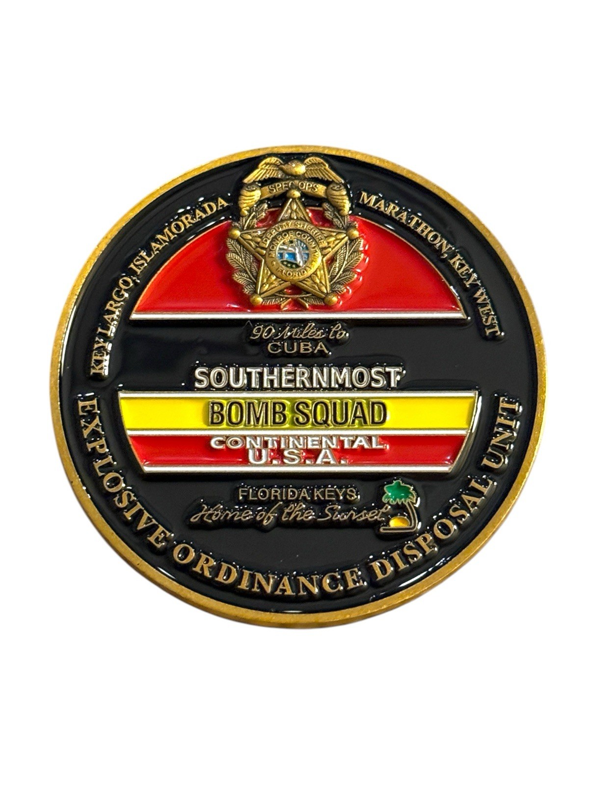 Monroe County Sheriffs Office (FL) Bomb Squad Challenge Coin 2” Key Largo FL 3A Monroe County Sheriffs Office (FL) Bomb Squad Challenge Coin 2” Key Largo FL 3A