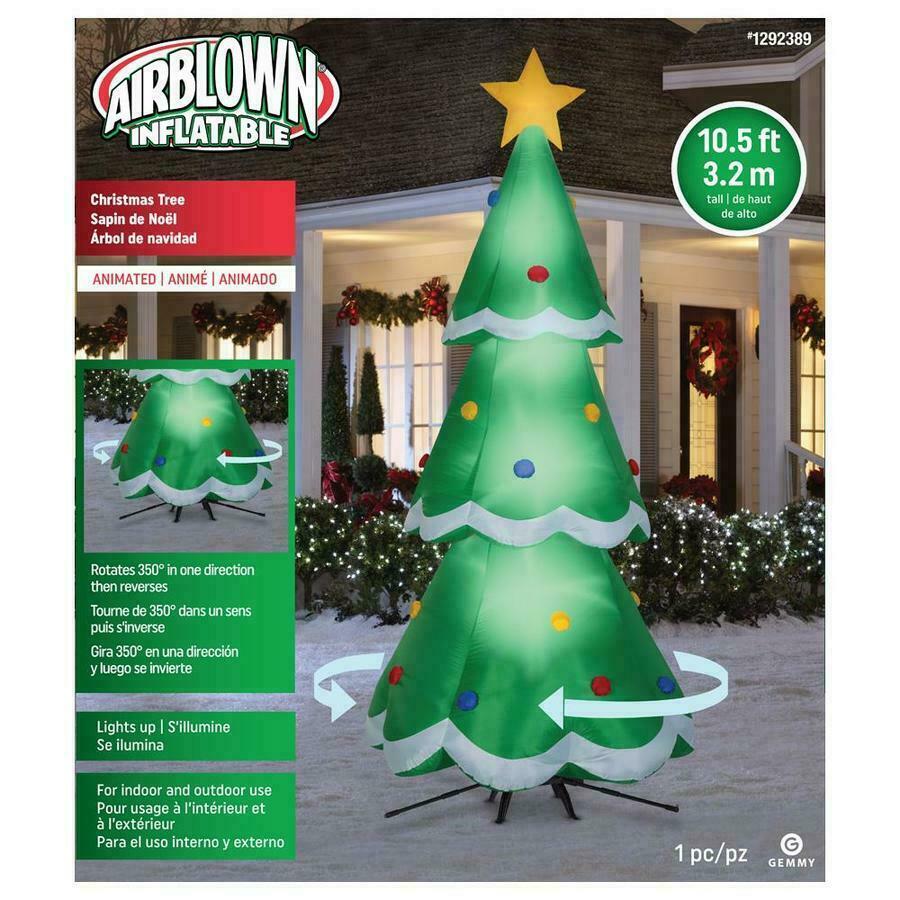 Gemmy 10.5-ft Lighted Christmas Tree Christmas Inflatable Gemmy 10.5-ft Lighted Christmas Tree Christmas Inflatable