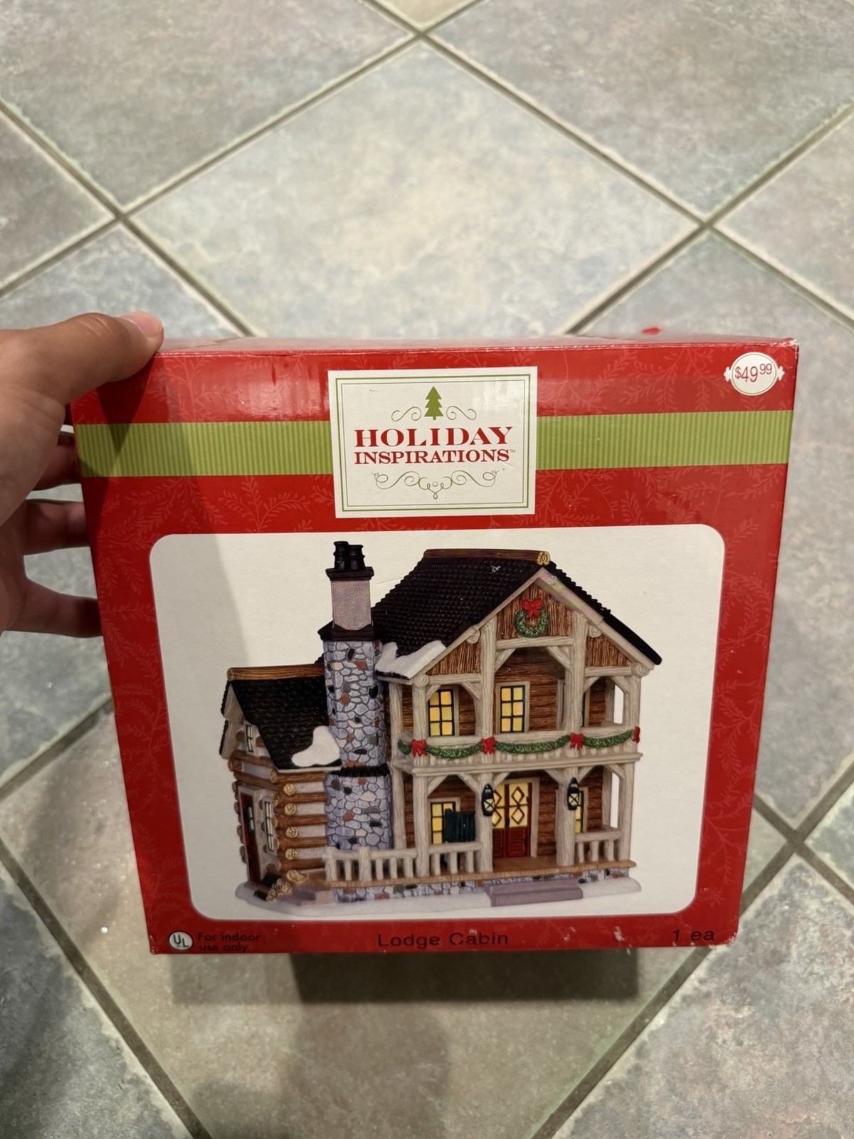 Holiday Inspirations Porcelain Lodge Cabin /w Box