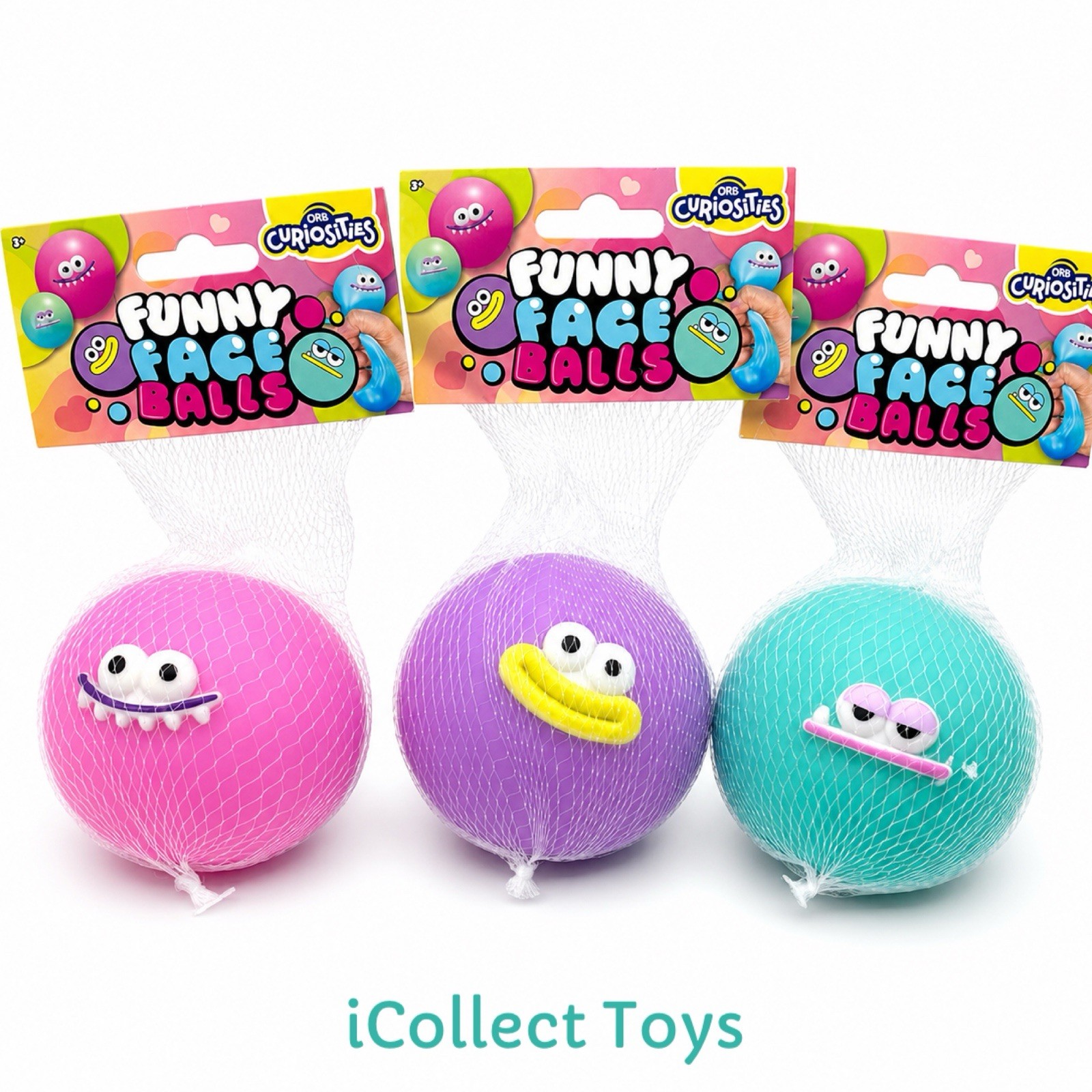 VIRAL Squishy ORB Easy Squeezy Funny Face Squishy Stress Balls SET OF 3