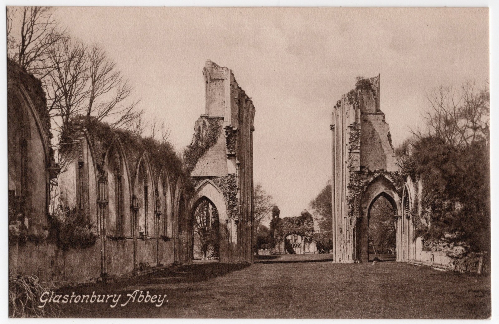 Antique Postcard Glastonbury Abbey Ruins Somerset Frith Lithograph