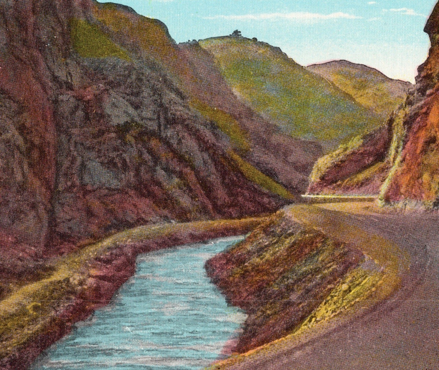 Bear Creek Cañon Highway Morrison Evergreen Colorado Linen Postcard 1930s
