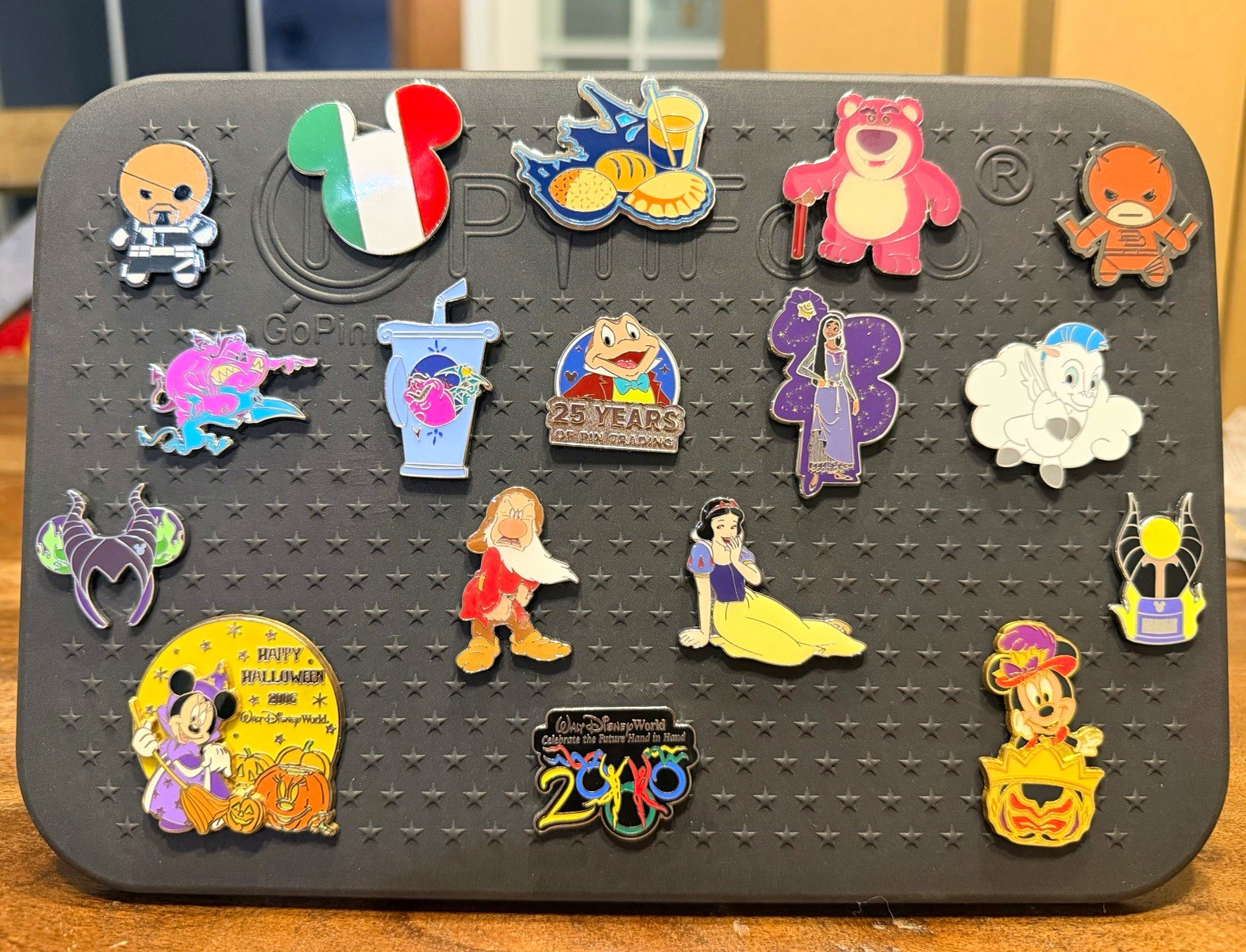 Disney Pin Lot 17 Pins + GoPinPro Board Minnie Snow White Marvel Hercules WDW