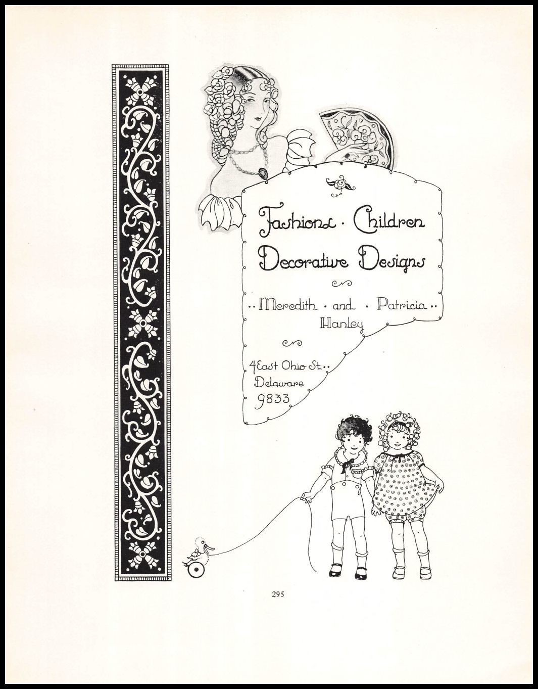 1926 Meredith And Patricia Hanley Chicago Design Fashion Art Children Print Ad