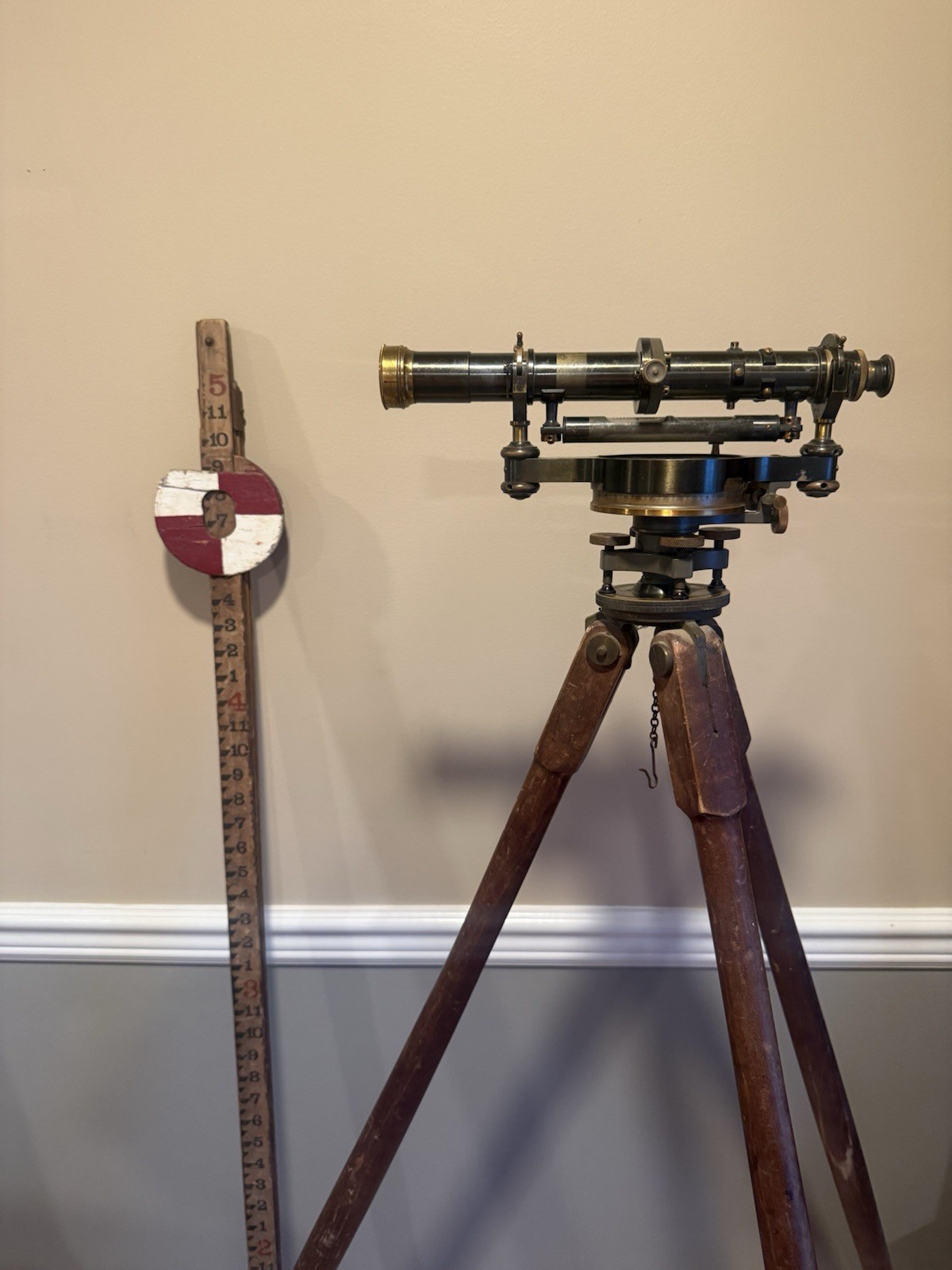Antique c1918 Keuffel & Esser K&E Surveyor Transit #36775 Case Tripod