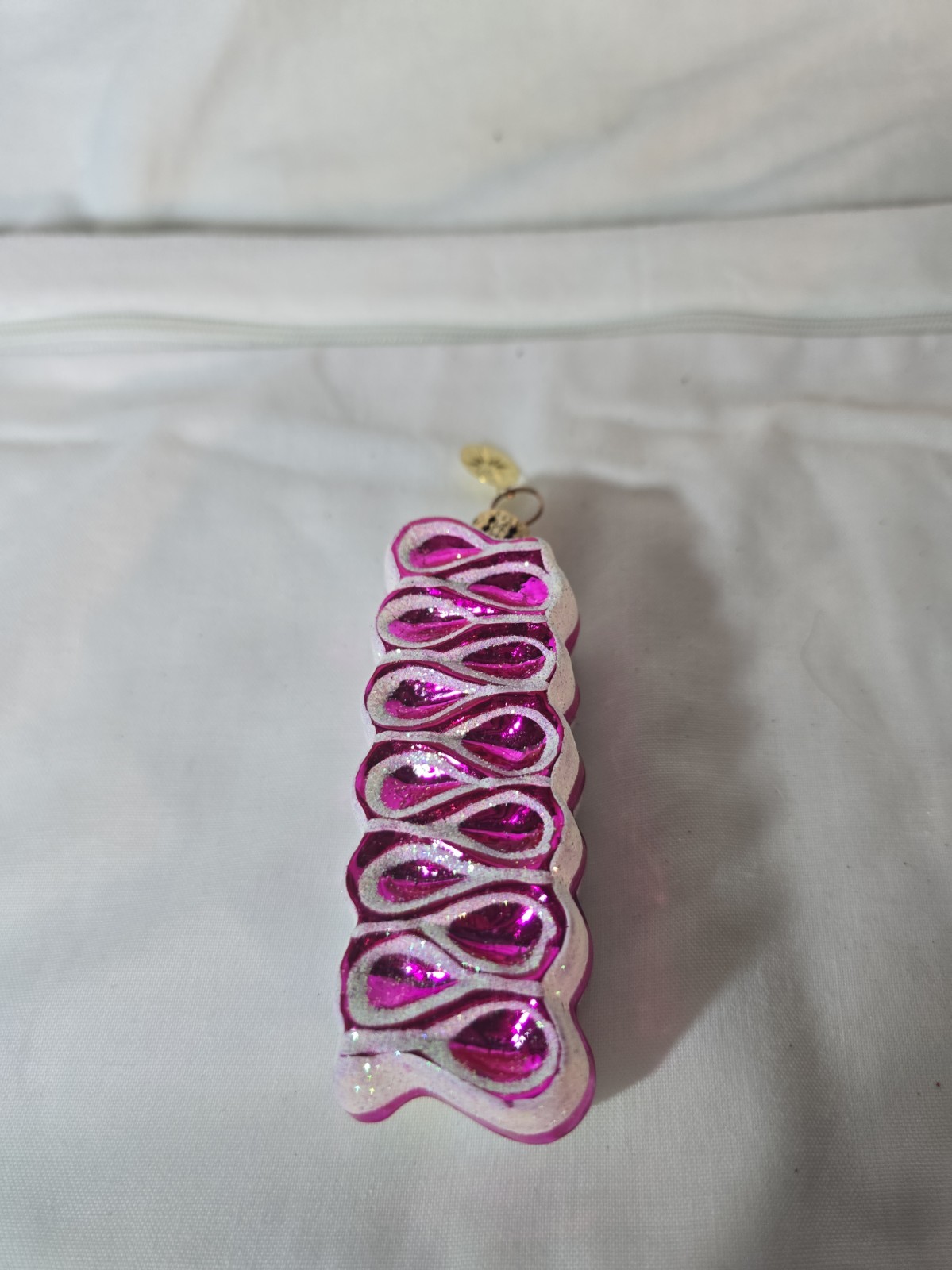 Christopher Radko 2001 Pink Ribbon Candy Delight Christmas Ornament Rare