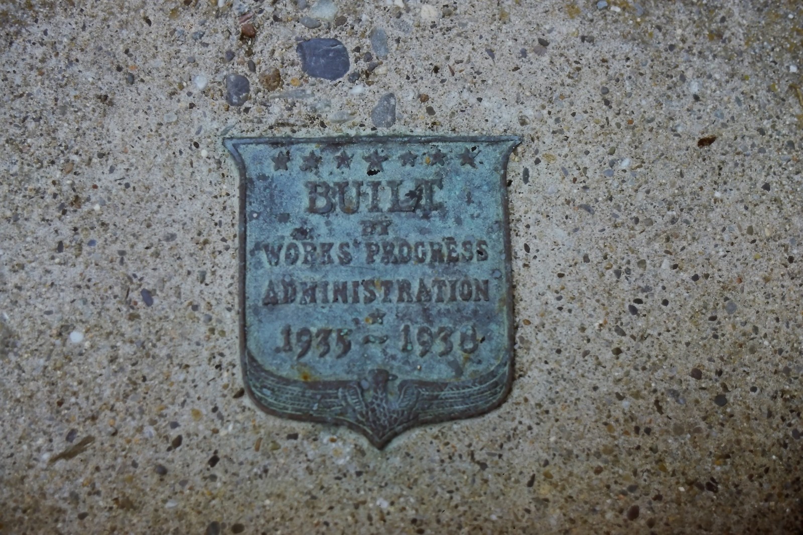 c1970's 35mm Slide, WPA Plaque Works Progress Administration Historic New Deal