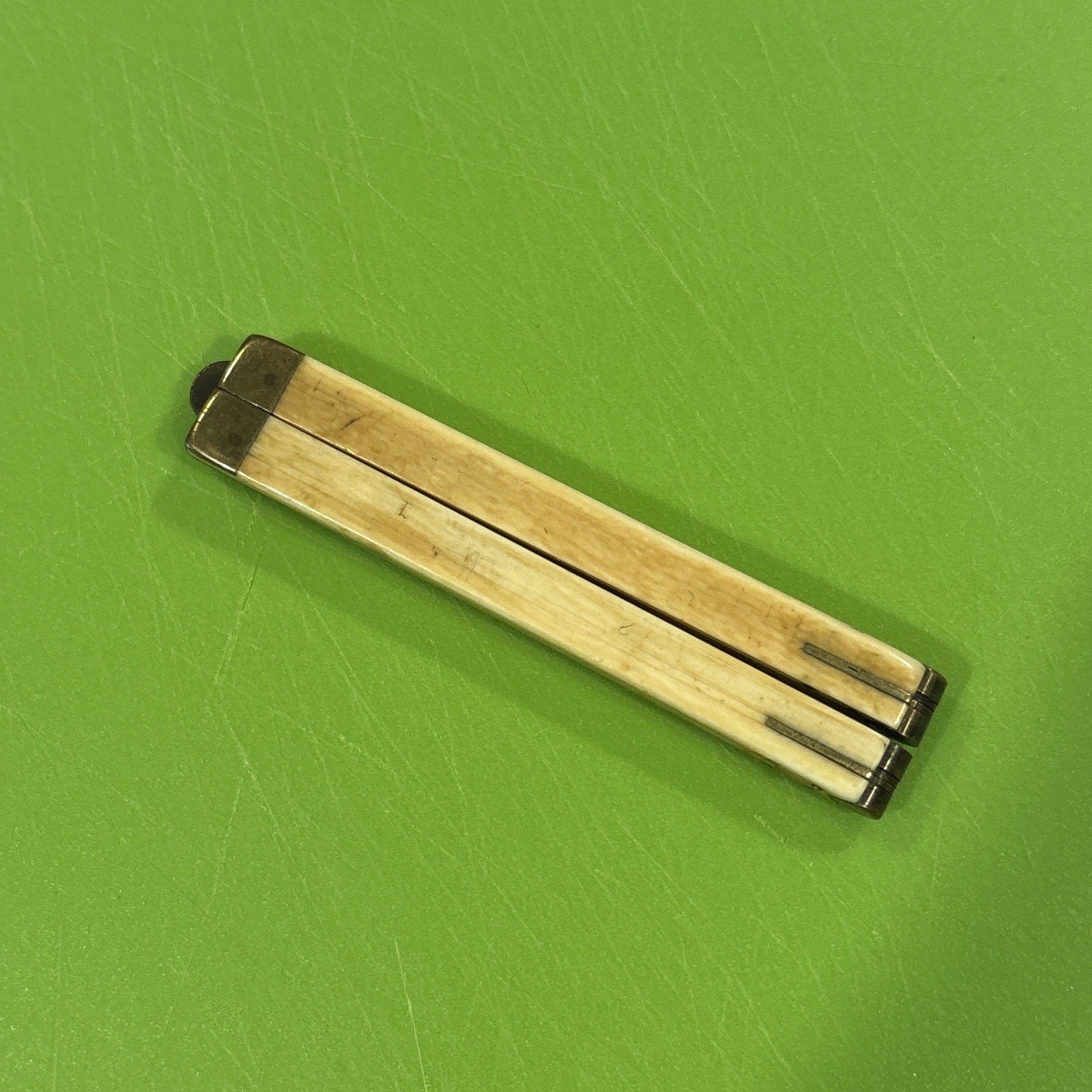 Rare Early Bone Folding Rule 12” Mini Ruler