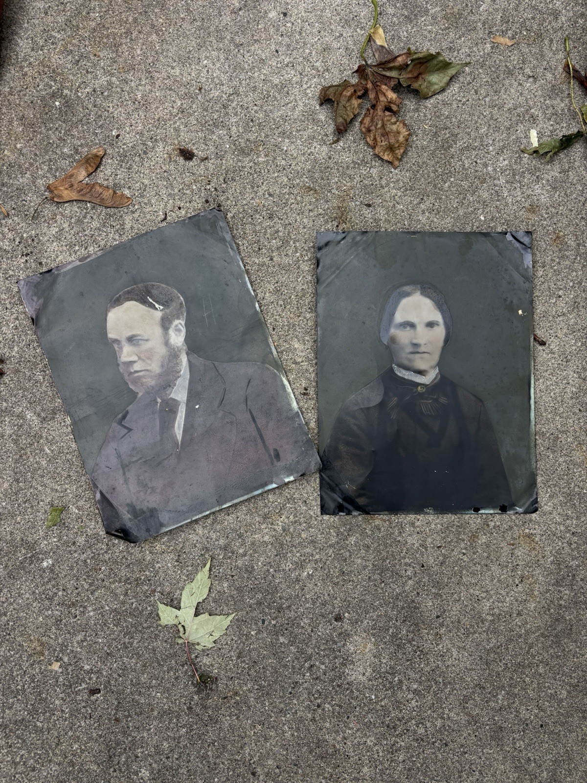  Two Large 1800s Tintype Portrait Photographs