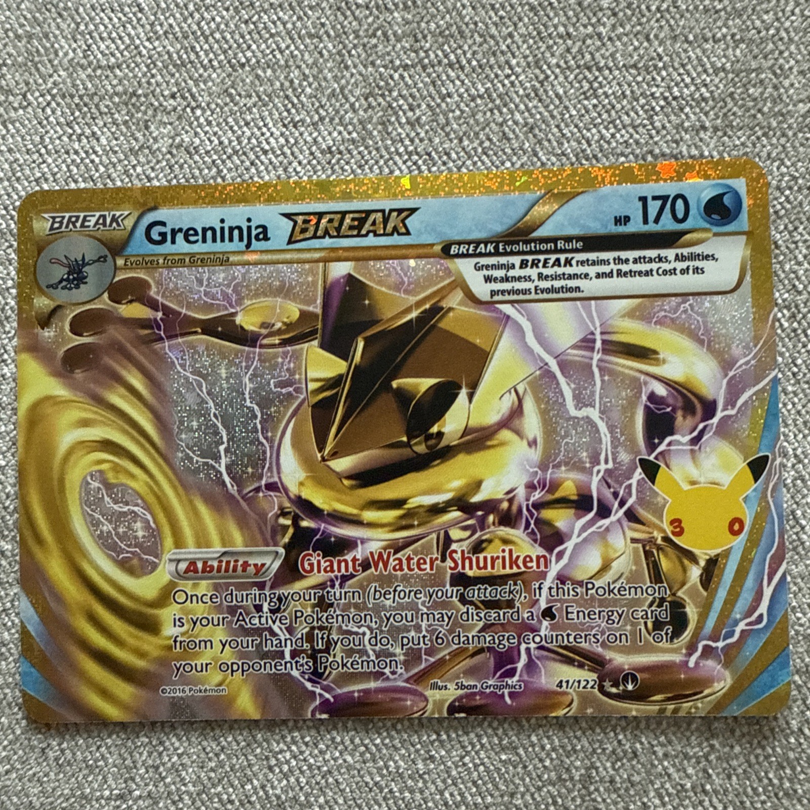 Pokemon TCG Greninja BREAK 30th Celebration 41/122 - Mint - Fast Dispatch