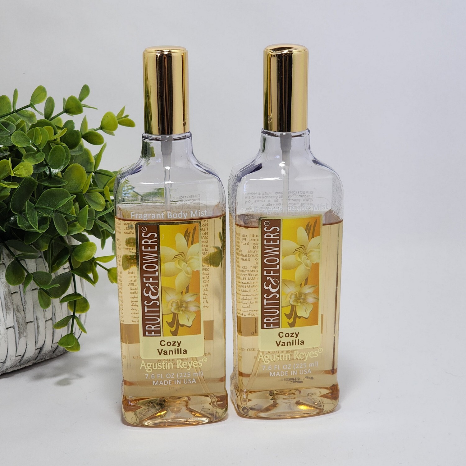 Agustin Reyes Fruits & Flowers Cozy Vanilla Fragrant Body Mist 7.6 fl oz 2-Pack