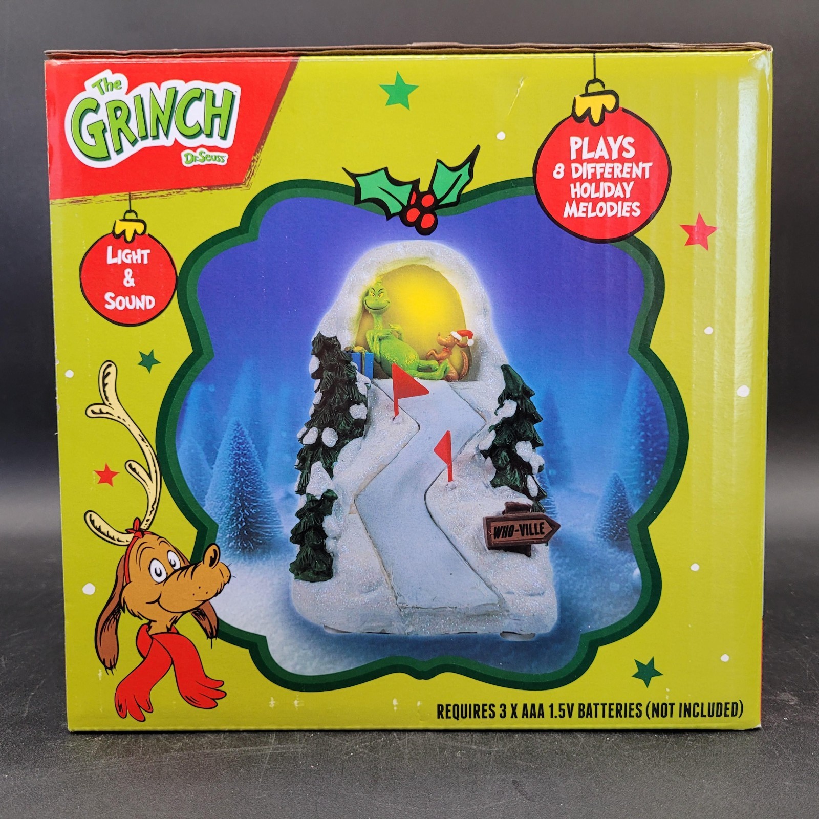 New Ruz The Grinch Christmas Village Lair with Max Grinchmas Plays Music & Light