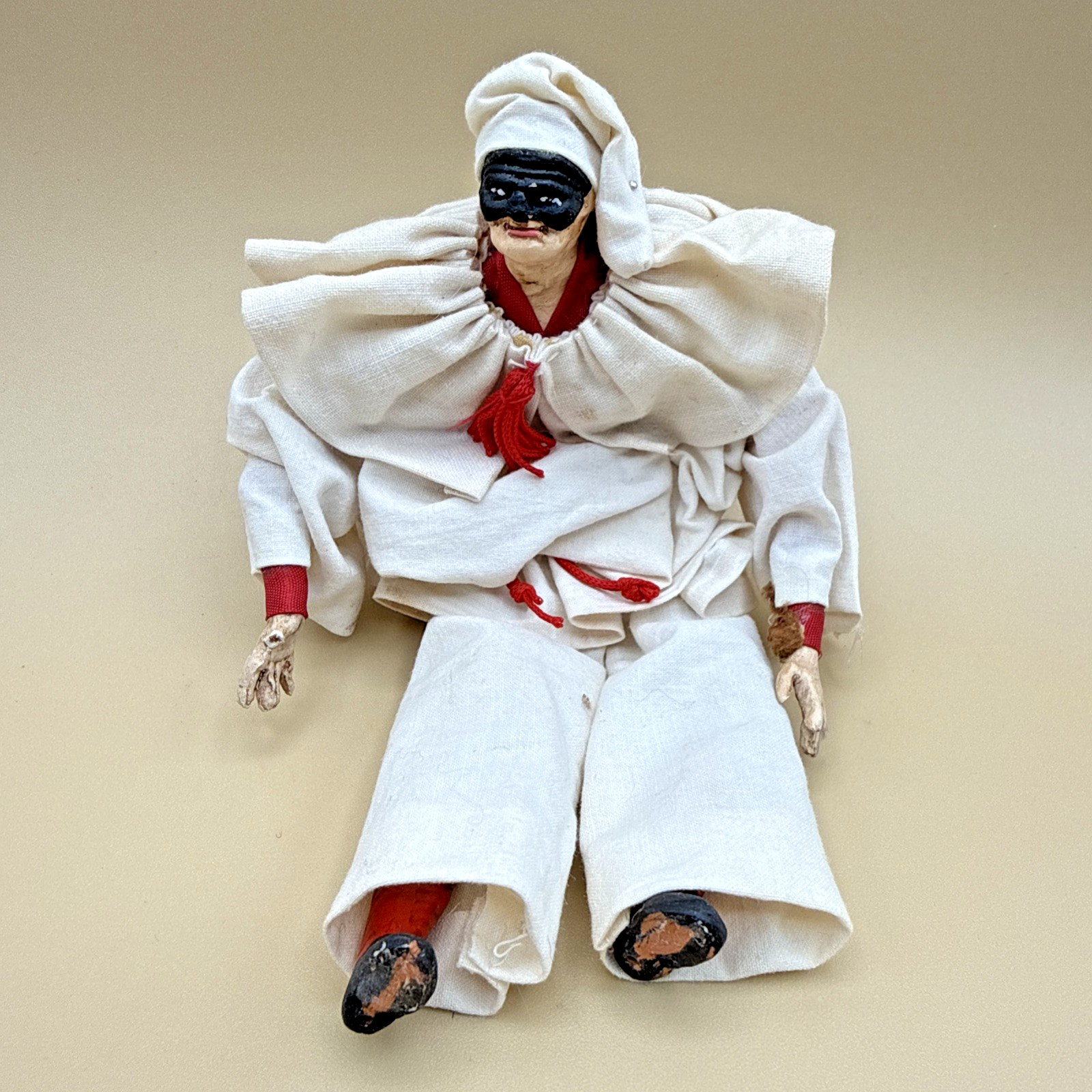 Vintage Pulcinella Terracotta Cloth Doll 7\