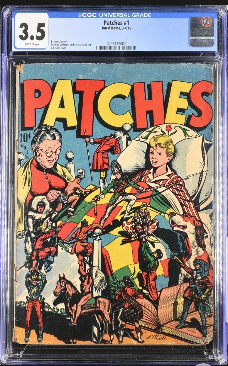 PATCHES #1 CGC 3.5 CLASSIC L.B. COLE COVER 1945 RURAL HOME SCARCE