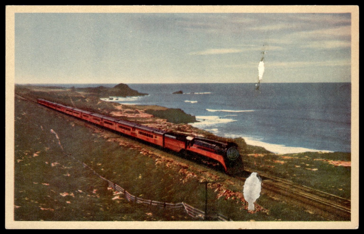 Southern Pacific Morning Daylight Train Pacific Ocean Coastline Postcard