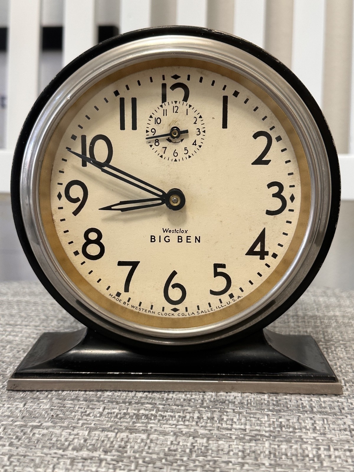 Vintage 1931 Westclox Big Ben Style 3 Chime Alarm Clock * Black * WORKING