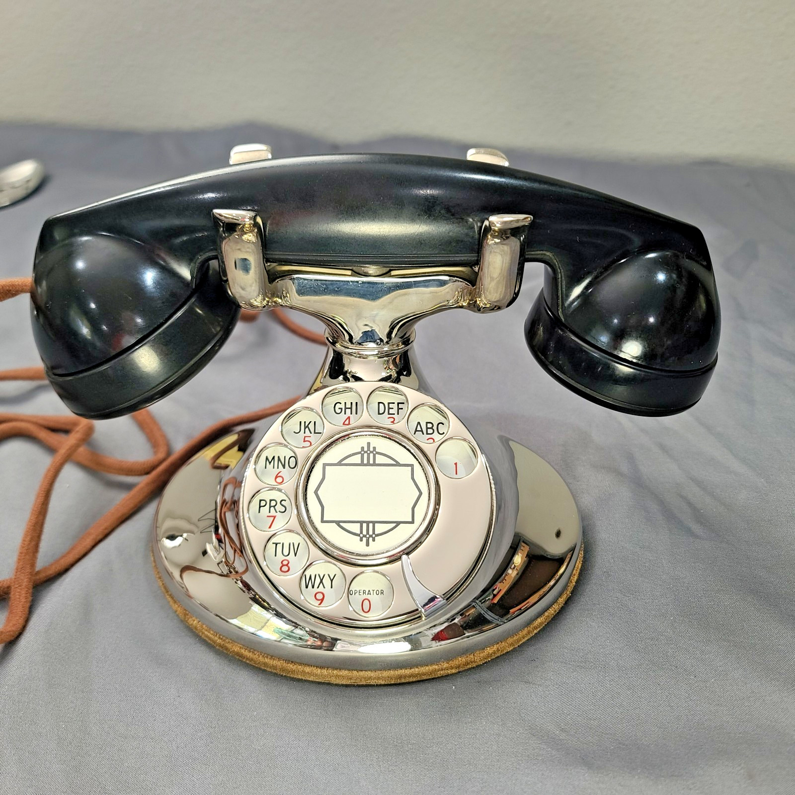 Vtg. Chrome Continental Bell System Western Electric Rotary Dial 202 D1 F1 Oval