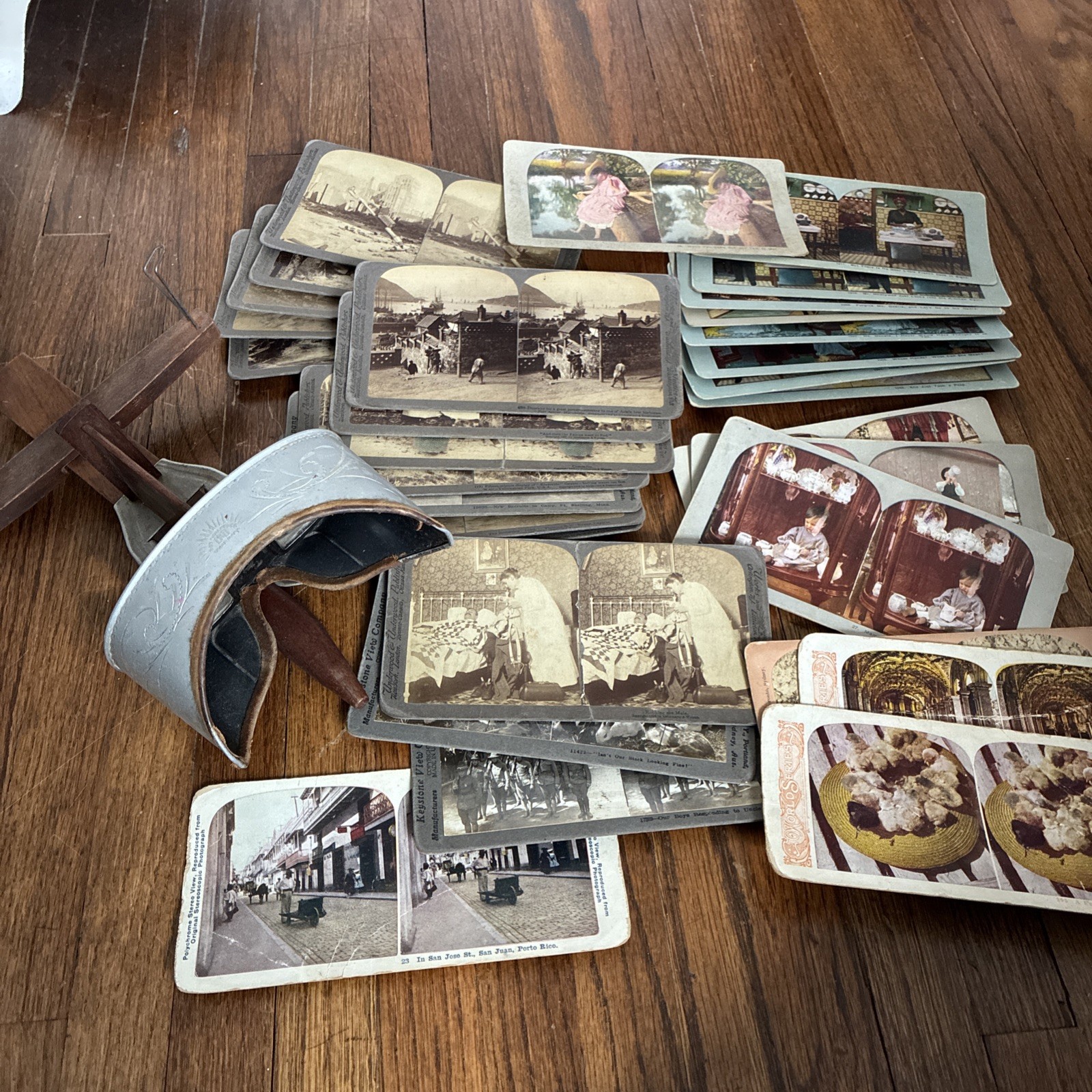 Underwood & Underwood Antique Sun Sculpture Stereoscope Viewer With Slides