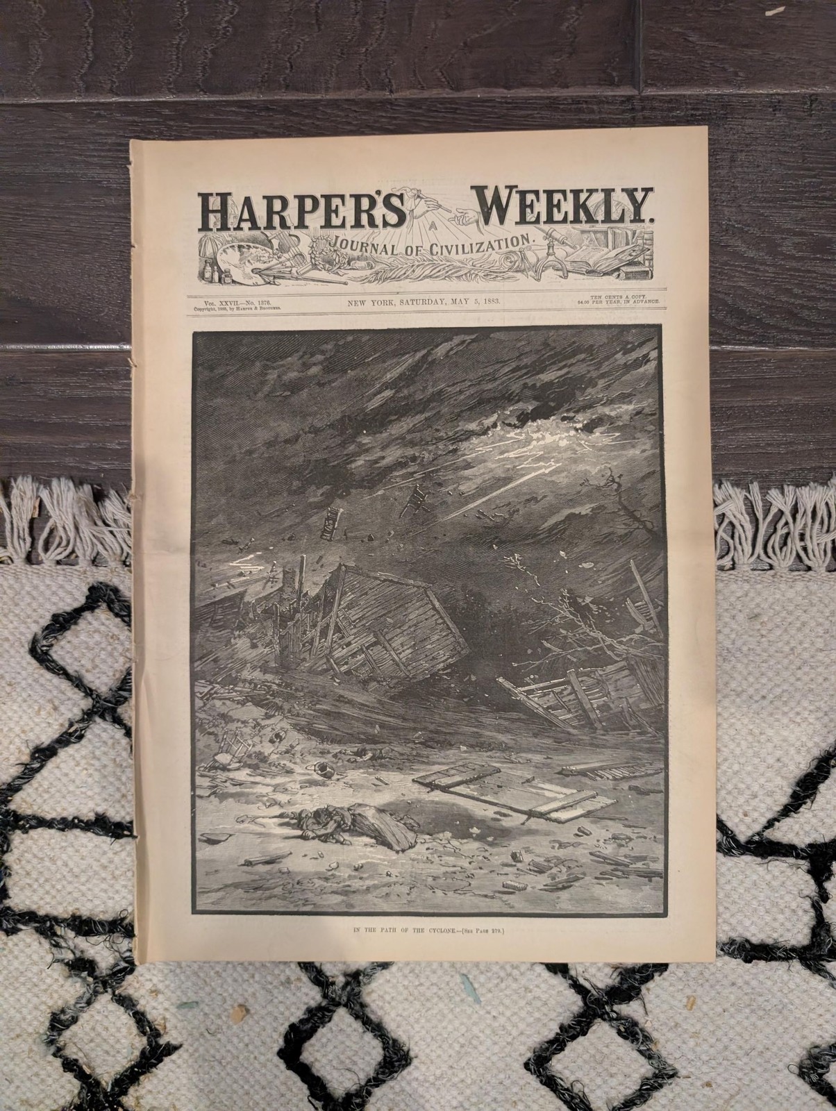 1883 Cincinnati Dramatic Festival Harpers Weekly May 05 Cyclone Taxidermy Exhibi