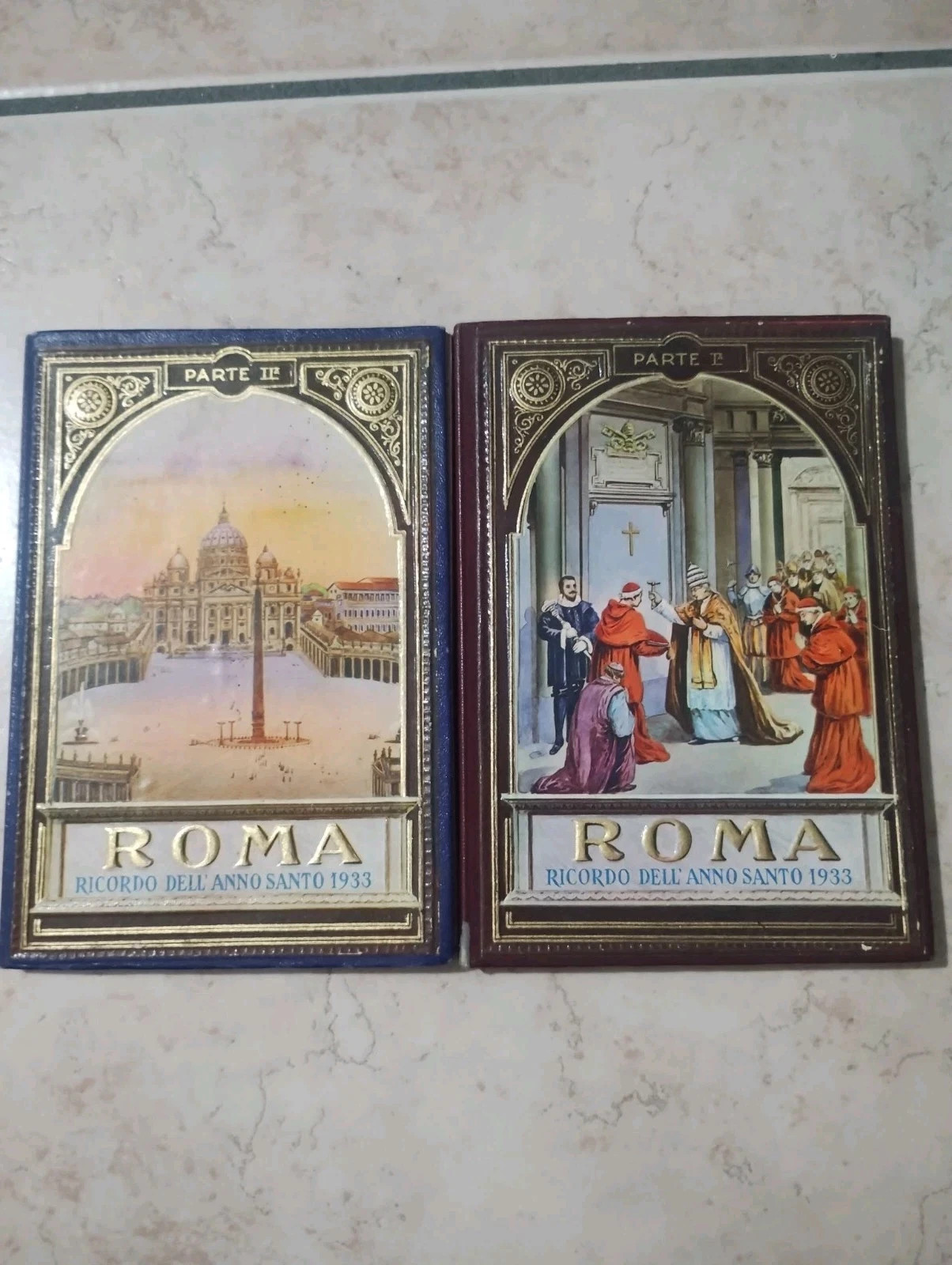 Rome Memorial Holy Year 1933 Part I II Complete Lot Vintage Photo Album