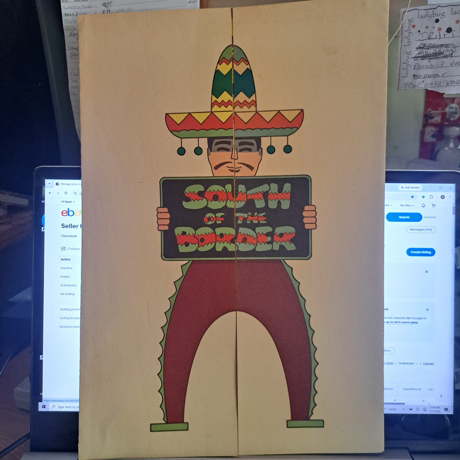 1972 SOUTH OF THE BORDER MENU SOUTH CAROLINA