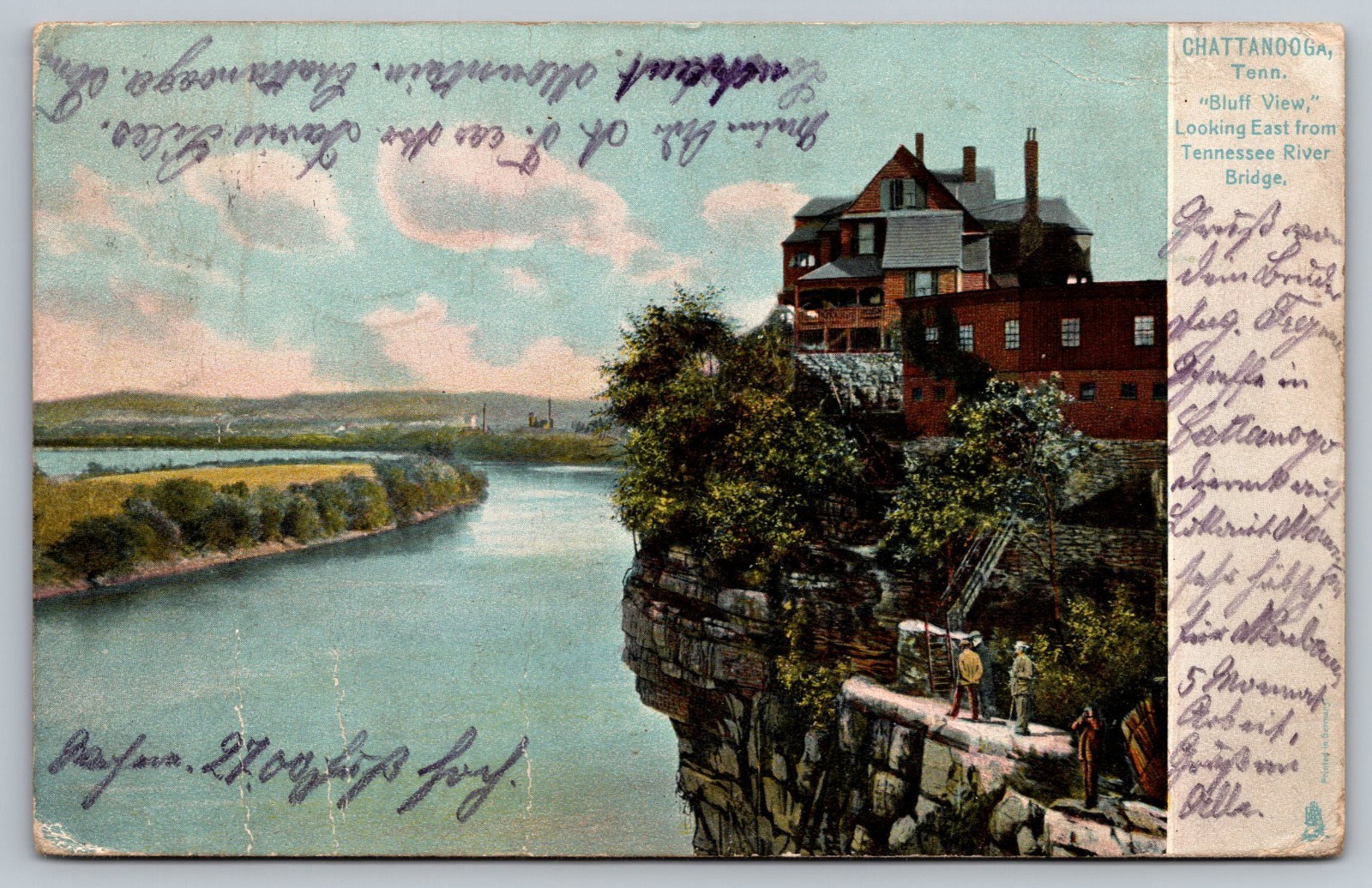 F 244,Chattanooga TN,  Bluff View Looking East From Tennessee River Bridge, Tuck
