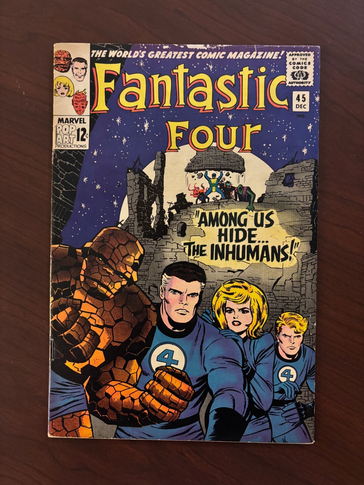 Fantastic Four #45 (Marvel 1965) 1st Inhumans Stan Lee Jack Kirby 5.0 VG/F