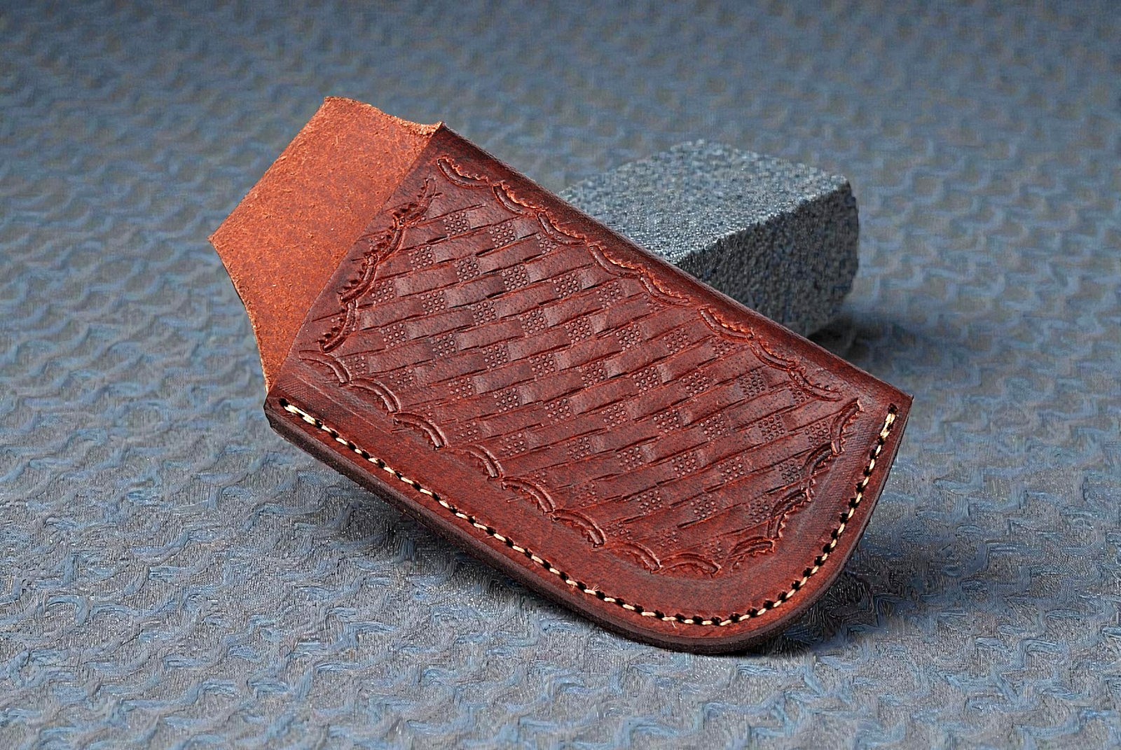 HAND MADE COW LEATHER SHEATH FOR FOLDING POCKET KNIFE COVER 1711