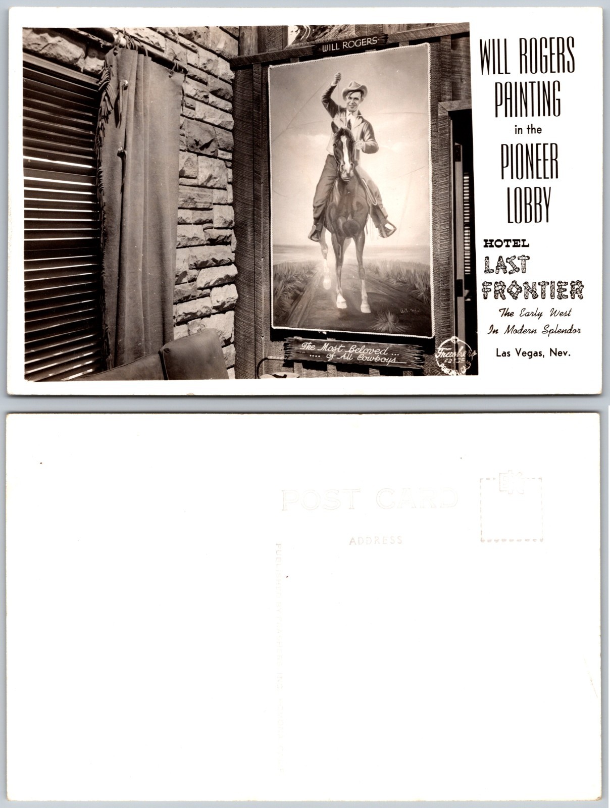 RPPC Will Rogers Hotel Last Frontier Las Vegas Photo Postcard