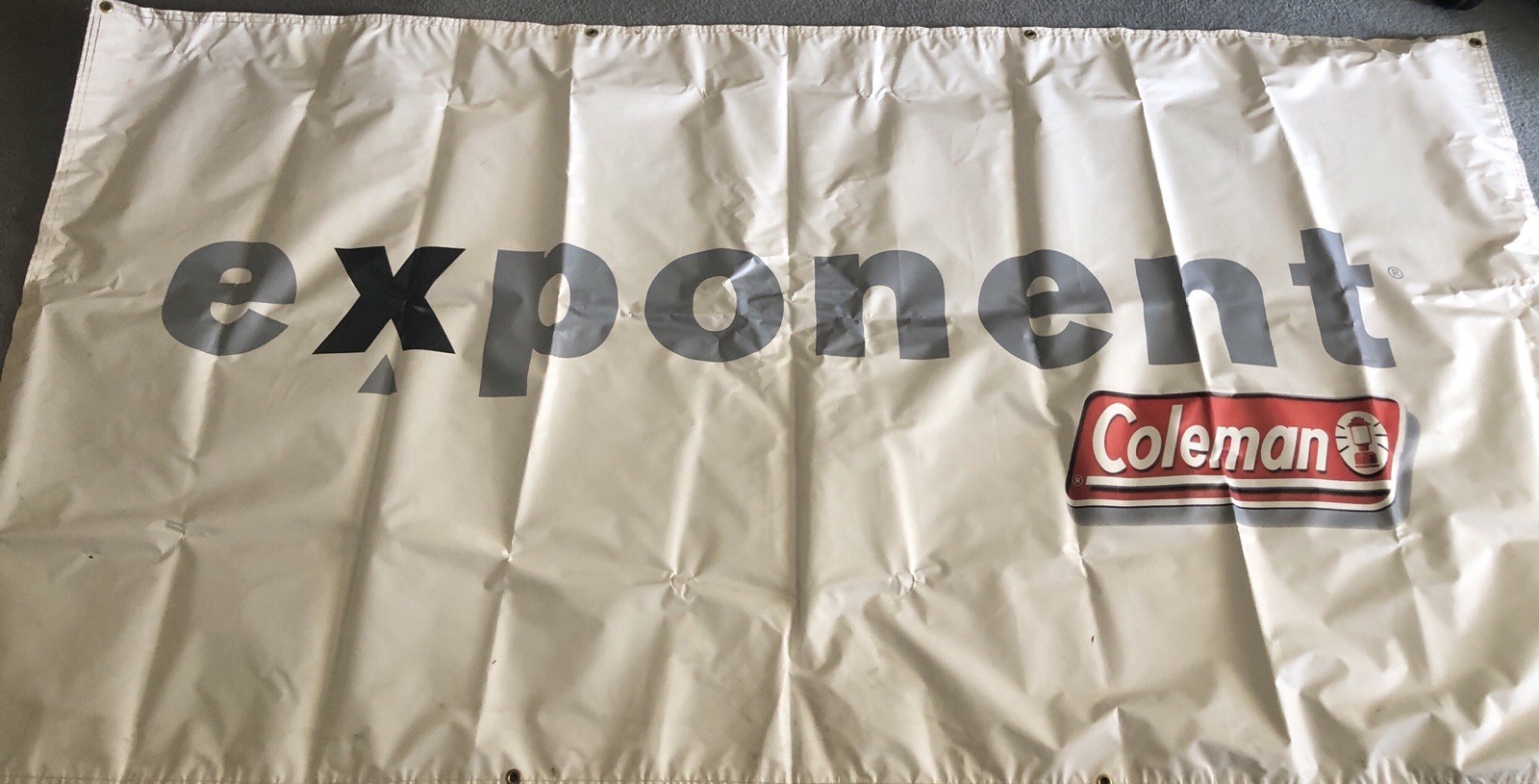 COLEMAN EXPONENT BANNER LANTERN STOVE 229 442 550 SALES FLAG DISPLAYED