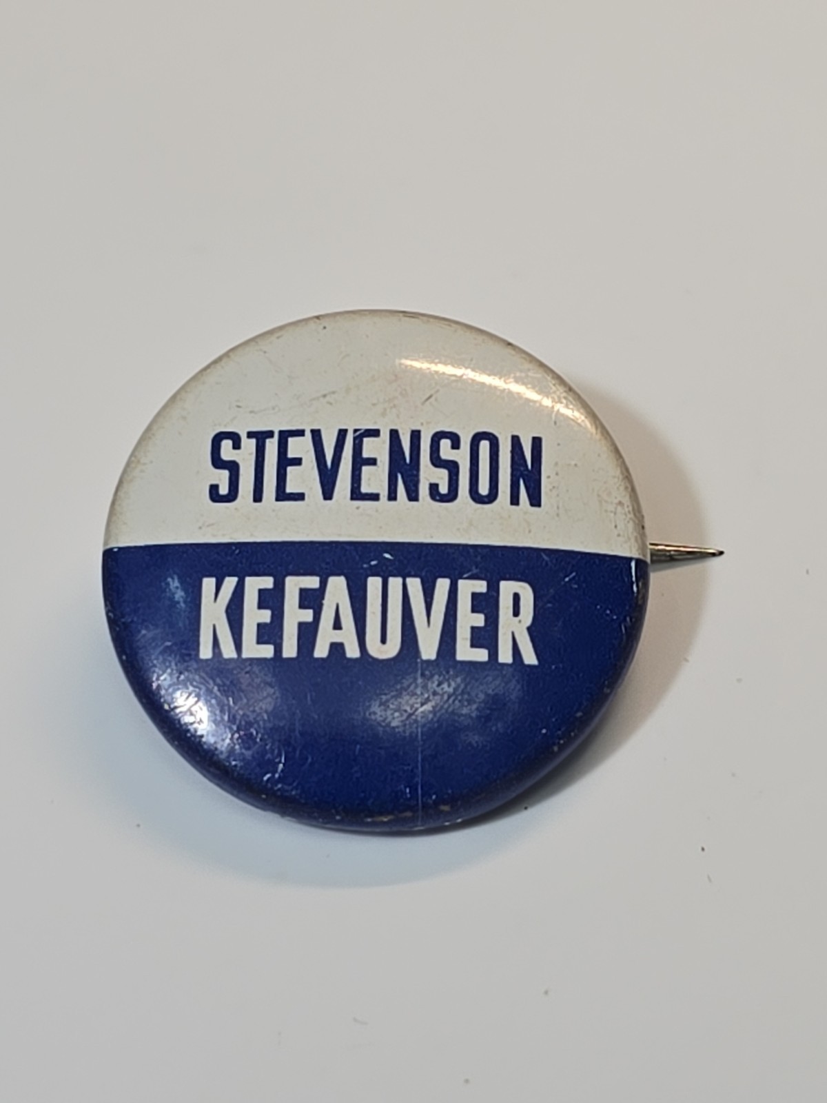 Stevenson Kefauver 1952 Campaign Button Pin Democrat Candidate - Defeated