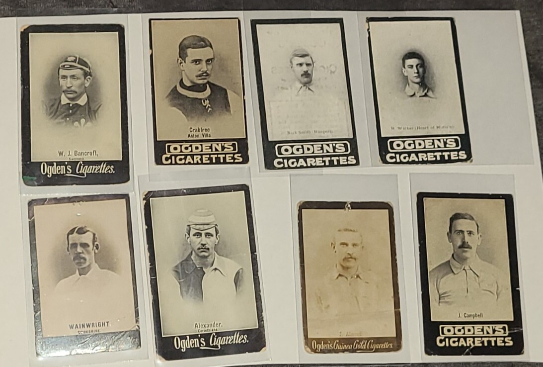 Lot of 8 Ogden\'s Cigarette Tobacco Cards Football Soccer Guinea Gold 1901 1902 +