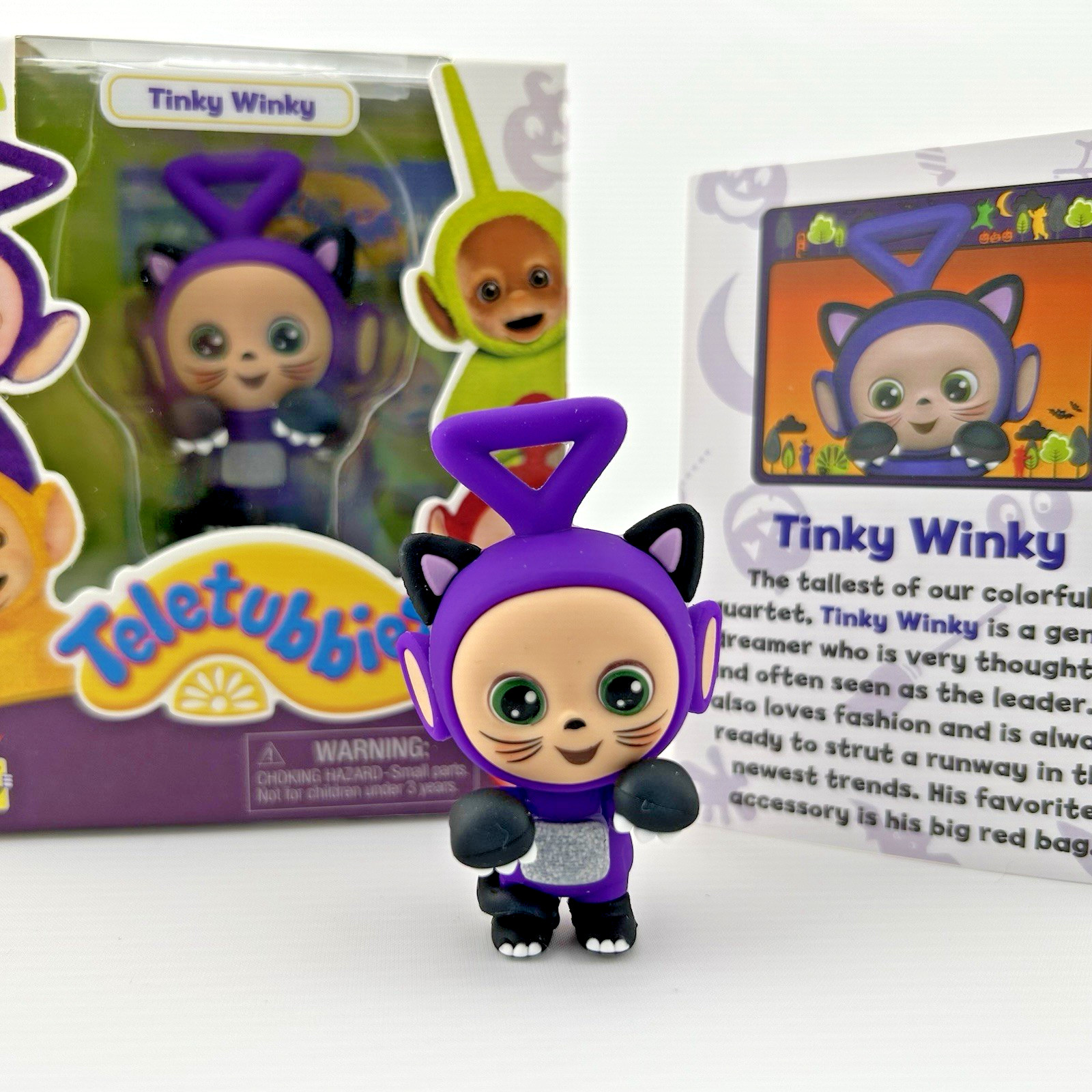 Cheebee Teletubbies 🎃 Halloween Tinky Winky as Cat 🐈‍⬛ - NIB Collectible