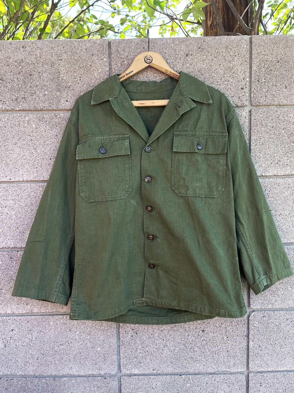 Vintage 1951 US Army M-1947 HBT Jacket Korean War Herringbone Twill Military