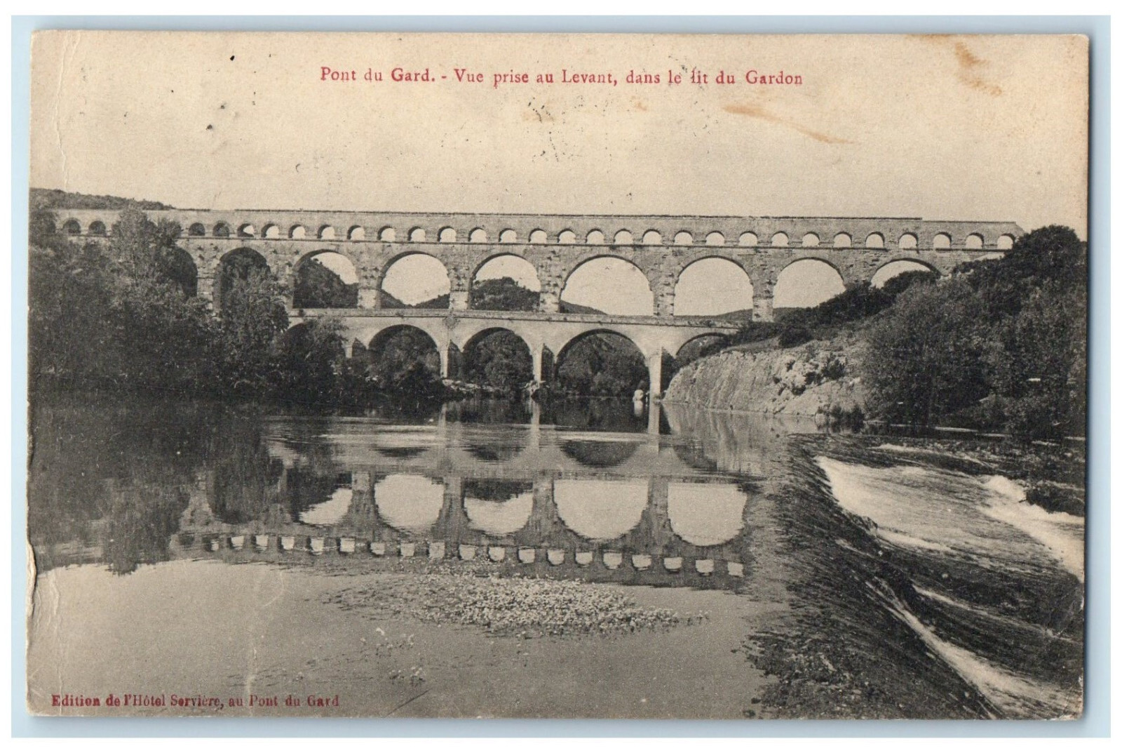 1913 View Taken From The Rise Vers-Pont-du-Gard France Antique Postcard 1913 View Taken From The Rise Vers-Pont-du-Gard France Antique Postcard