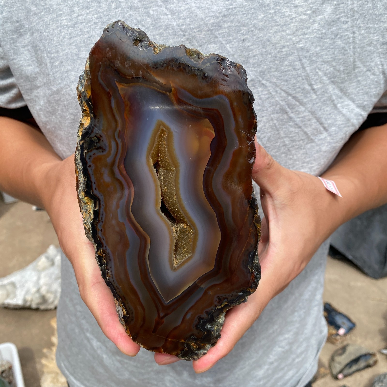 7.2lb Natural Lace Banded Agate Quartz Crystal Rough mineral specimens Healing