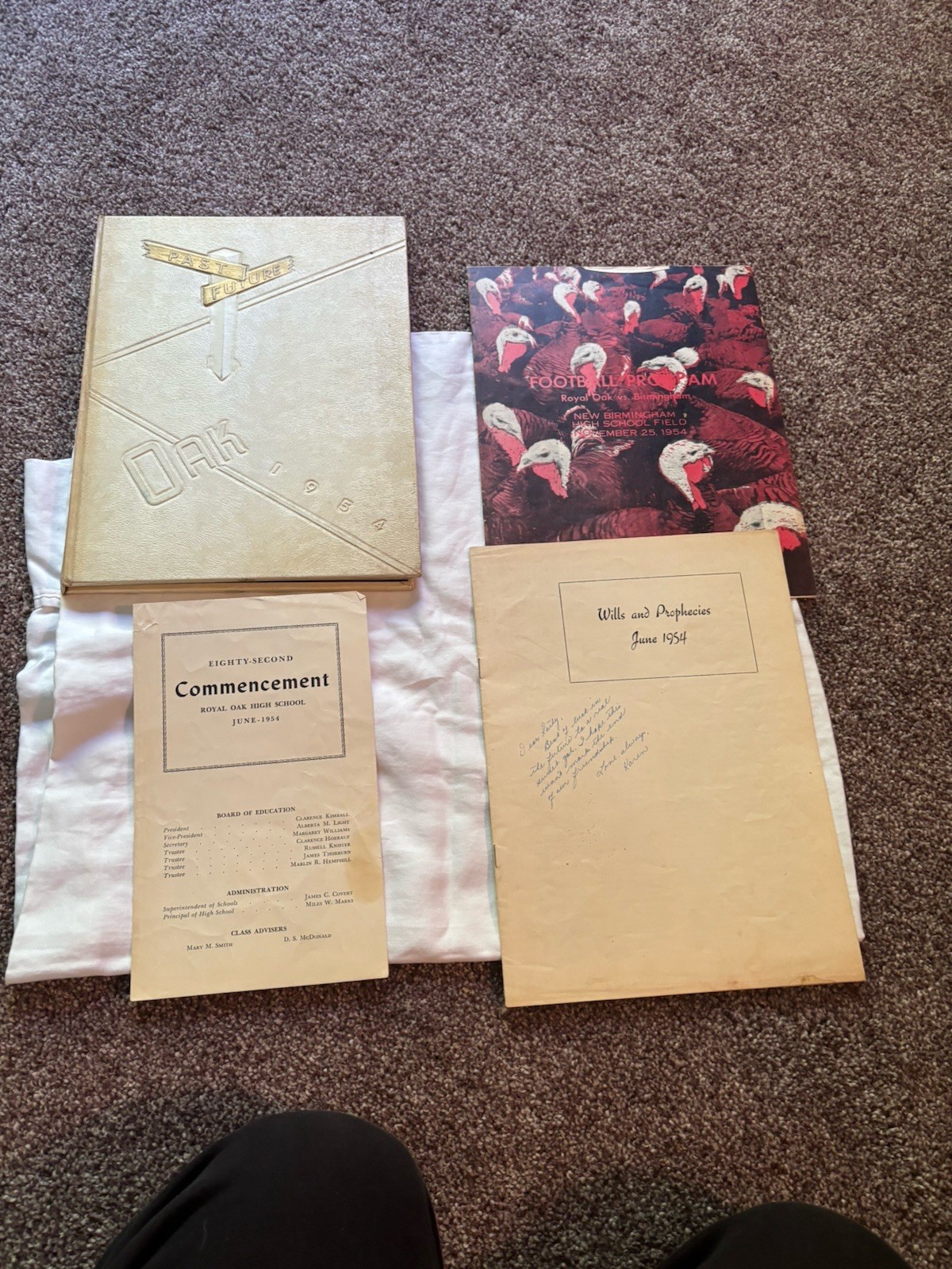 1954 Royal Oak Mich High School Yearbook w Commencement, Football & Prophecies