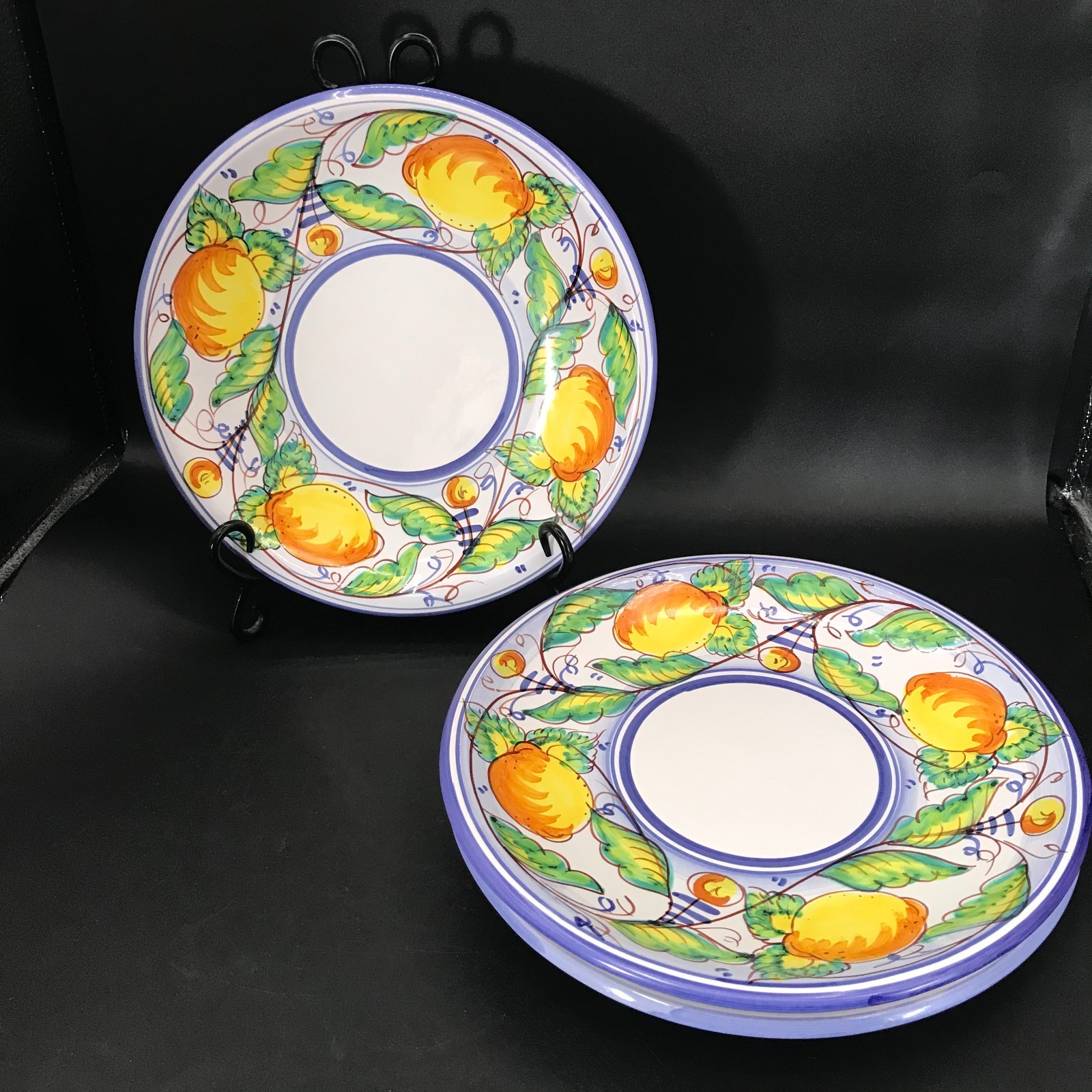Arte D’Italia Ceramic Hand Painted Lemon Wall Hanging Plates 10¼